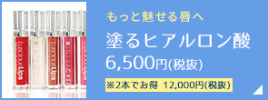 もっと魅せる唇へ 塗るヒアルロン酸6,500円(税抜) ※2本でお得 12,000円(税抜)